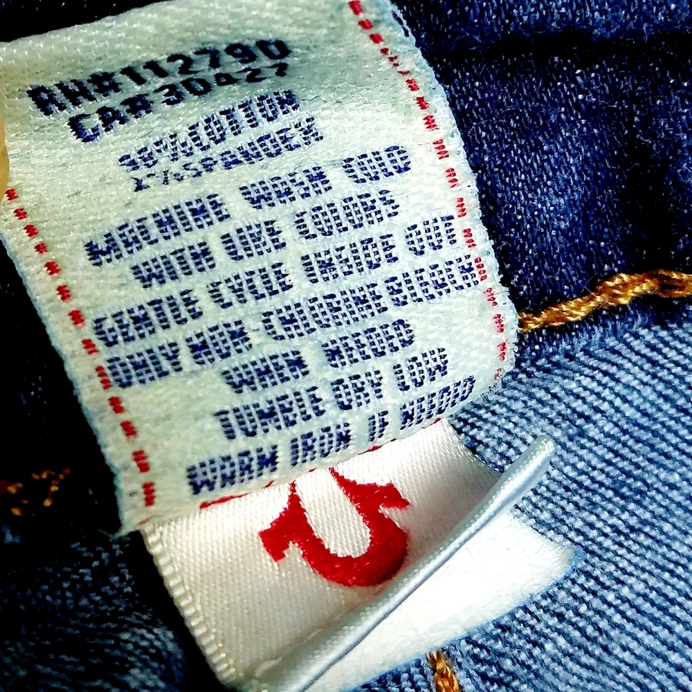 Vintage Y2k True Religion USA Womens Hi Rise Boot Cut Classic Blue Jeans size 28 - Picture 10 of 11